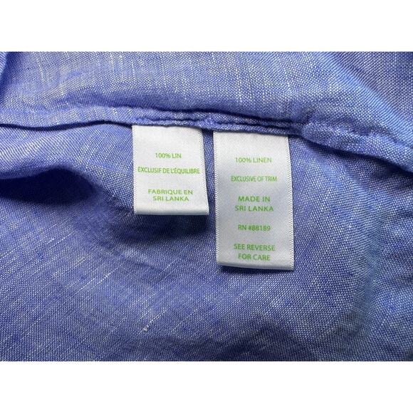 Lilly Pulitzer Astara Linen Pom Pom Top - Beckon Blue - Size M - Picture 14 of 15